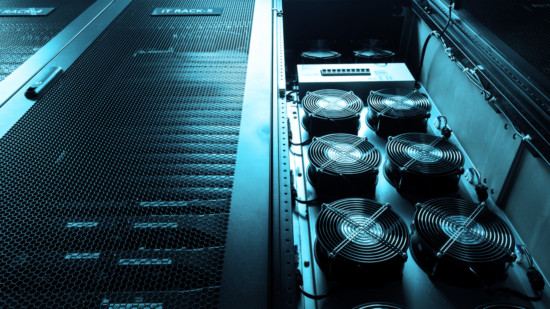 cooling fans inside a server rack